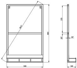 Grossman Мебель для ванной Метрис 50 R/L черная – фотография-10